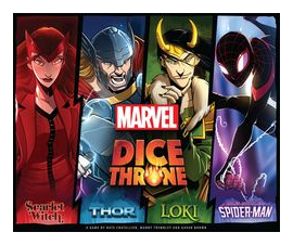 Marvel Dice Throne: Scarlet Witch V. Thor V. Loki V. Spider-man box art