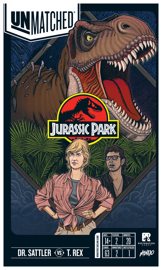 Unmatched: Jurassic Park – Dr. Sattler Vs. T. Rex box art