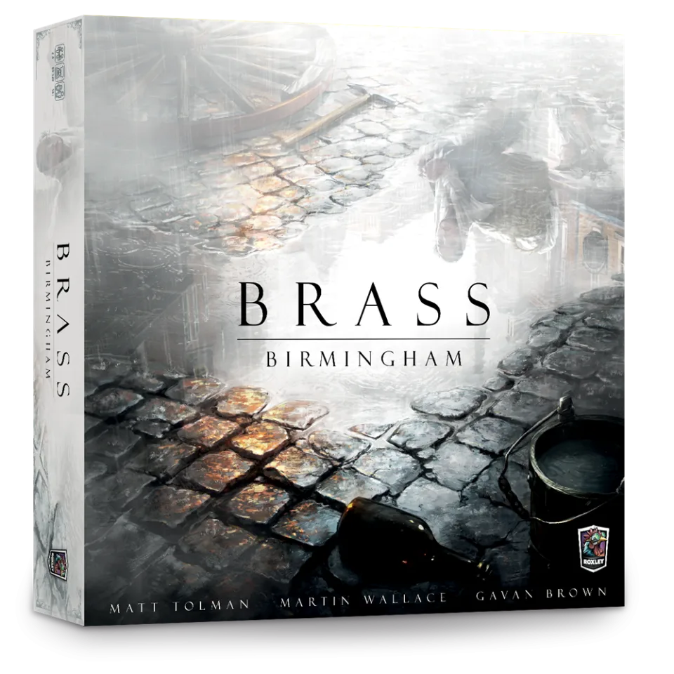 Brass: Birmingham retail game box shown at an angle