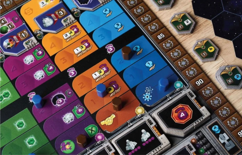 Gaia Project technology tiles beside shared action spaces