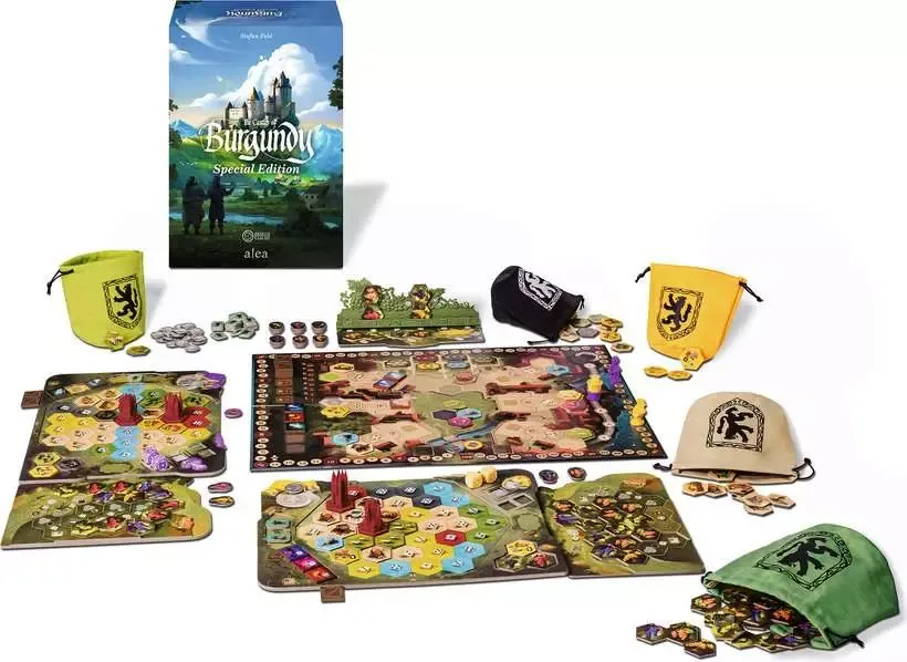 Castles of Burgundy Special Edition components