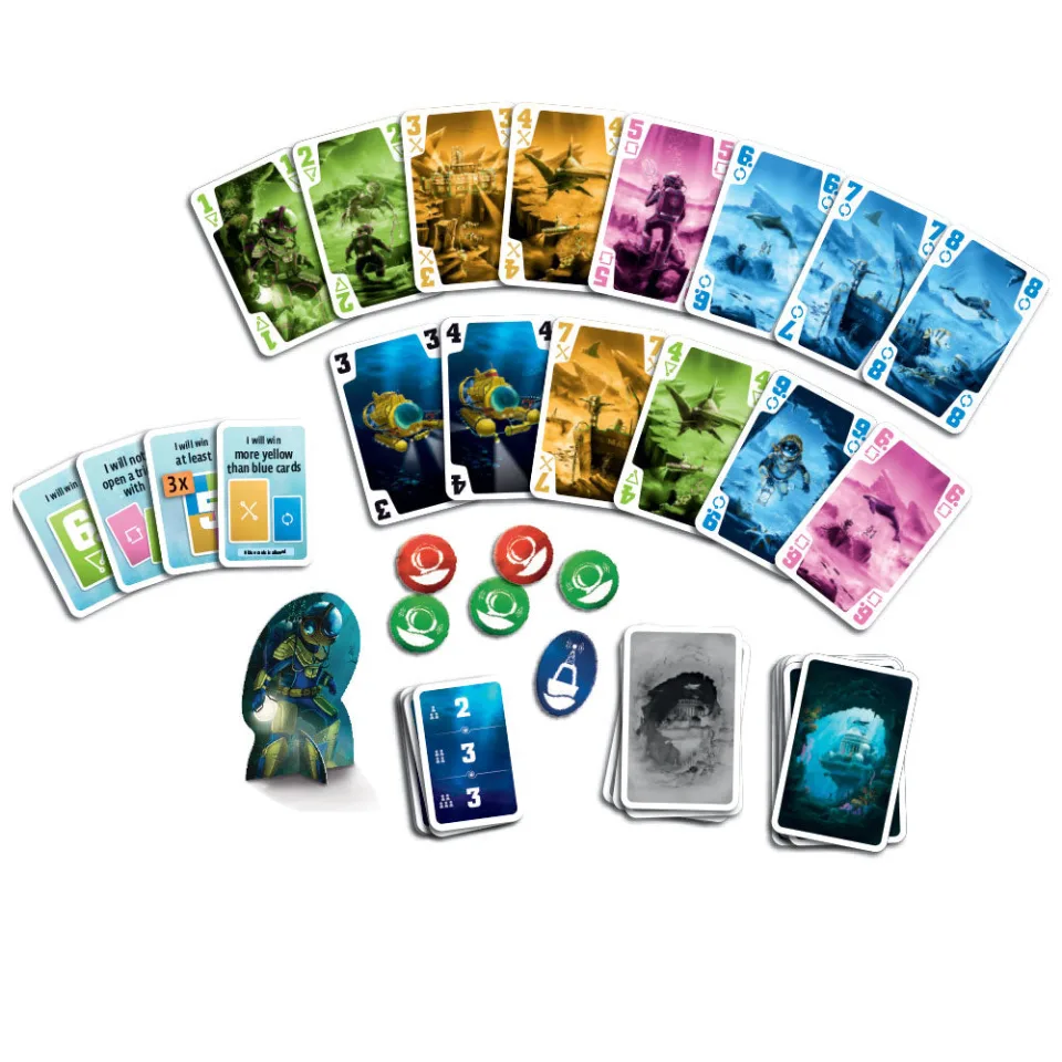 The Crew Mission Deep Sea cards and game materials