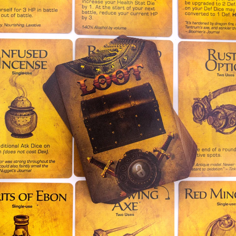 Too Many Bones loot cards and deck