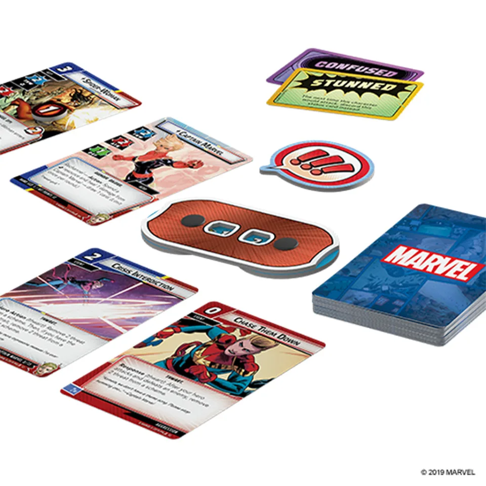 Marvel Champions hero cards and condition cards