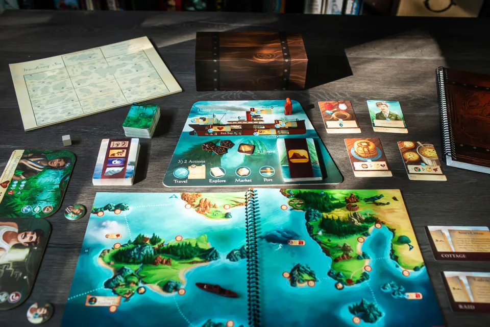 Sleeping Gods full game setup on table