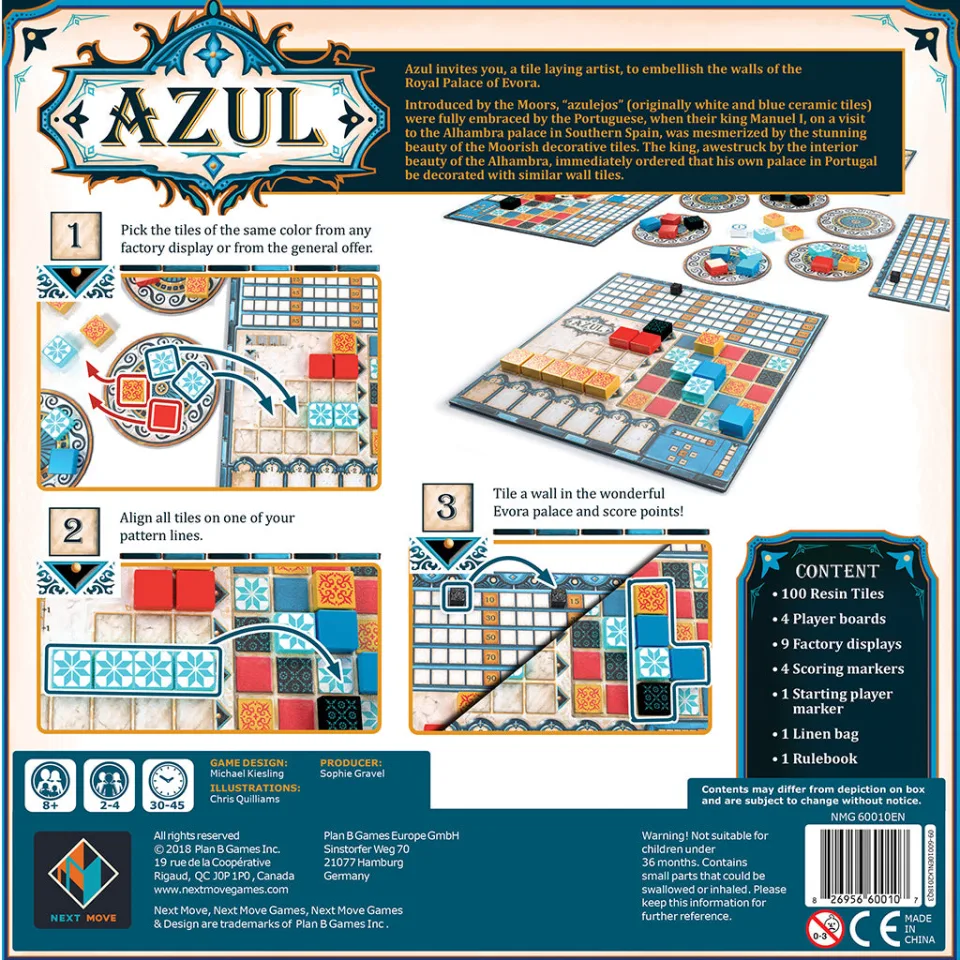 Back of Azul game box