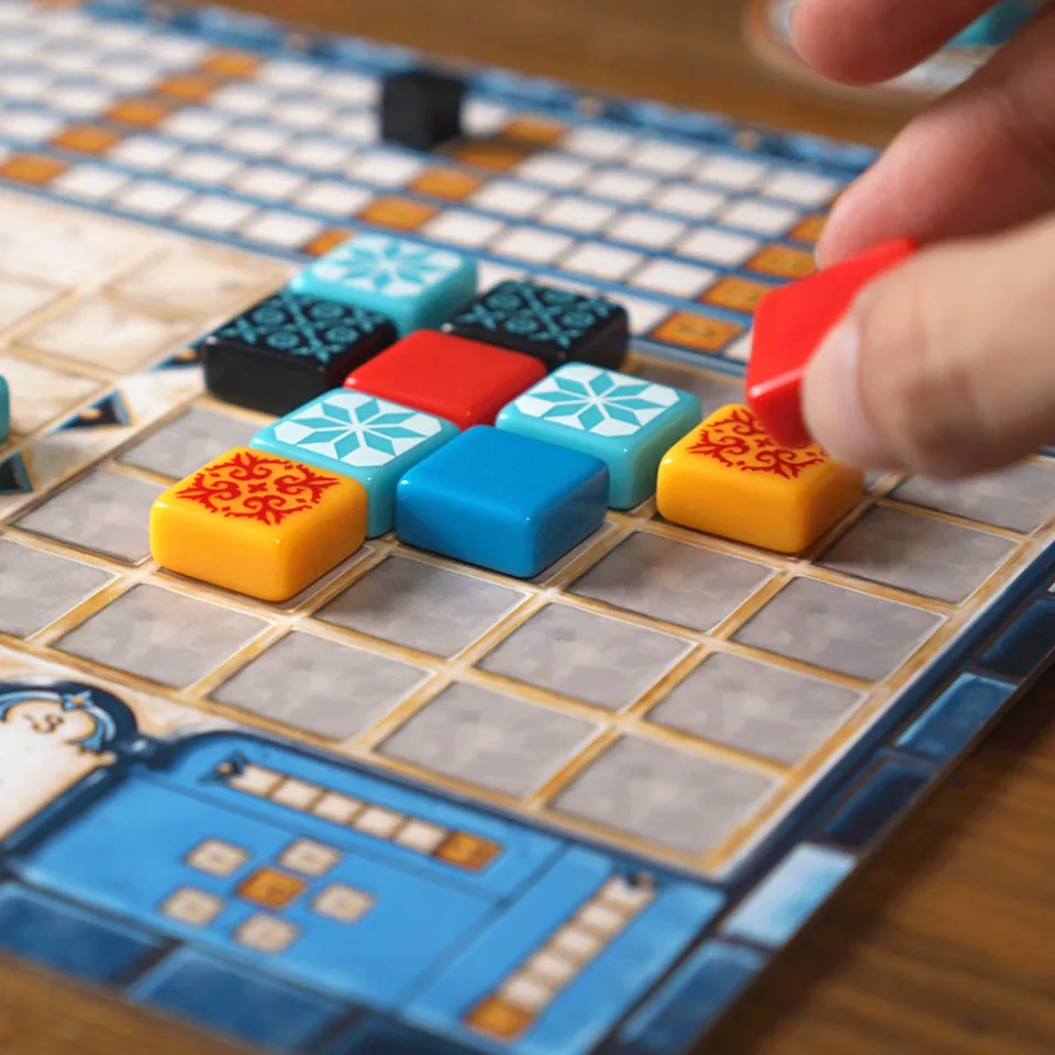 Azul player board with resin tiles