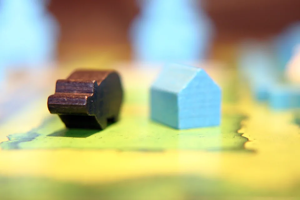 Agricola board detail with game materials.