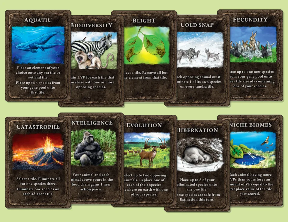 Dominant Species Action cards.
