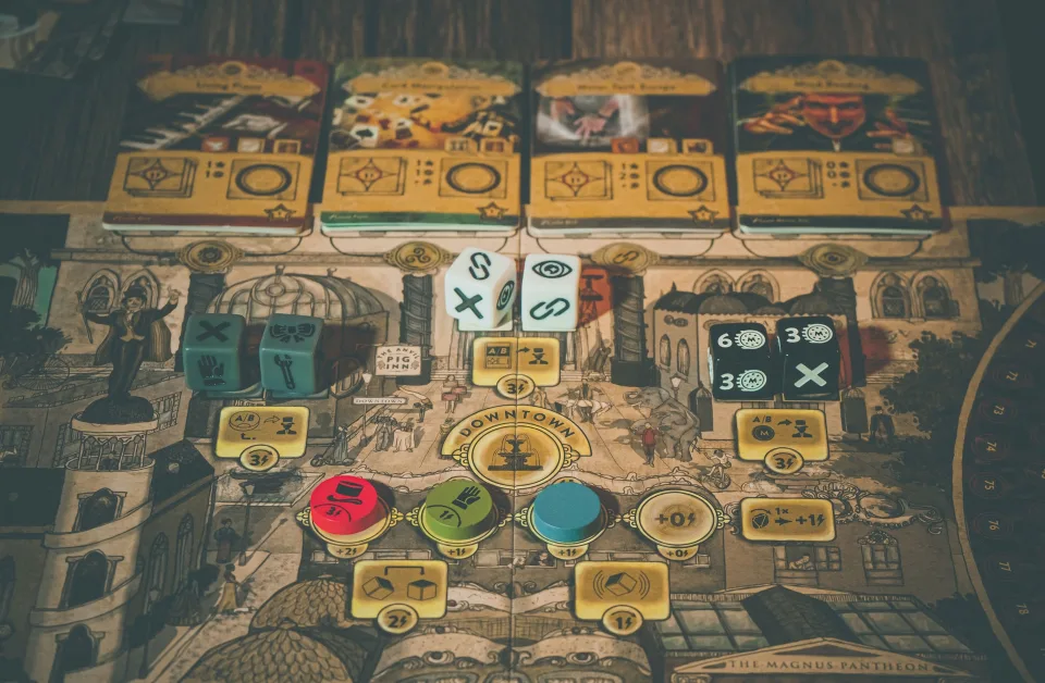 Trickerion Legends of Illusion Theater board.