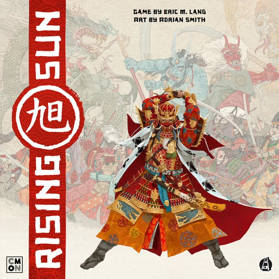 Front of the Rising Sun board game retail box.