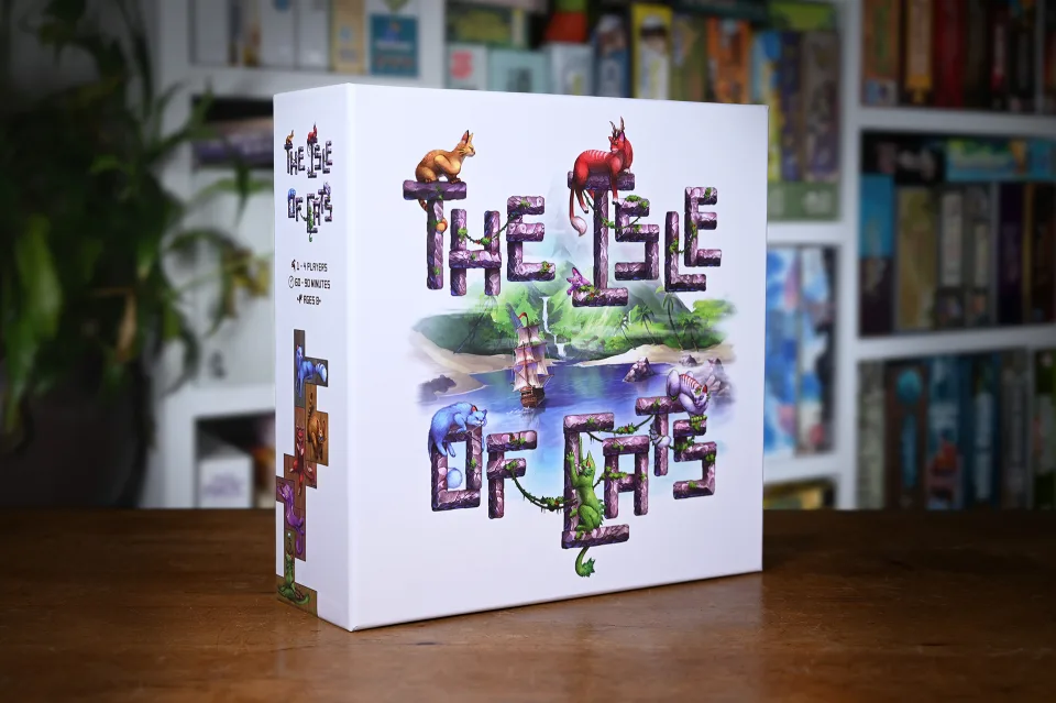 The Isle of Cats board game retail box.