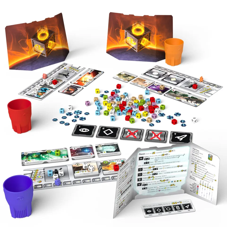 Roll for the Galaxy set up for play.