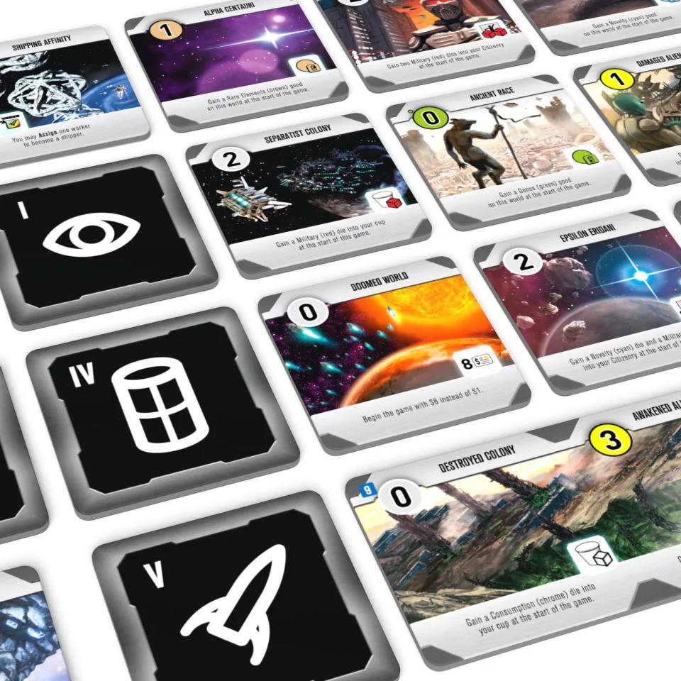 Roll for the Galaxy player dice and tiles.