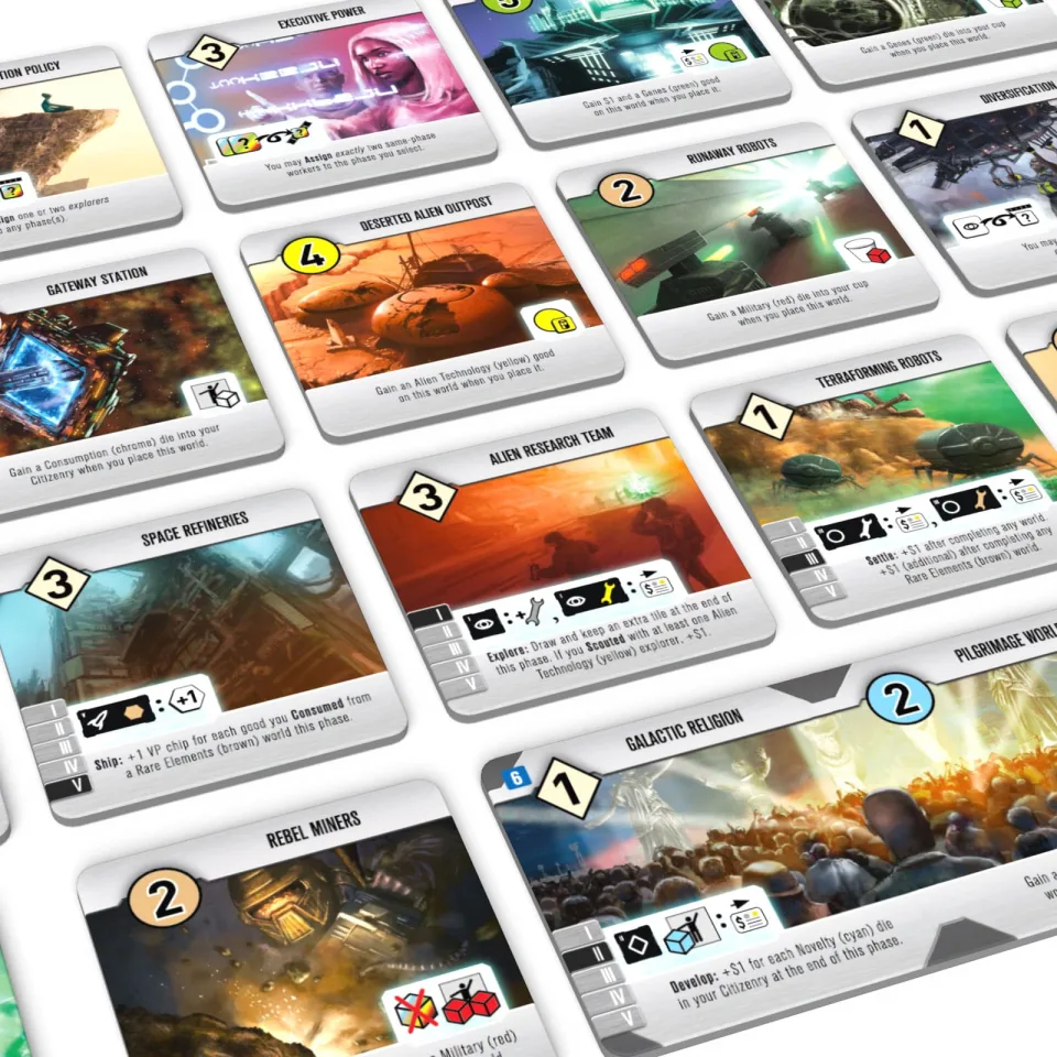 Close view of Roll for the Galaxy gameplay.