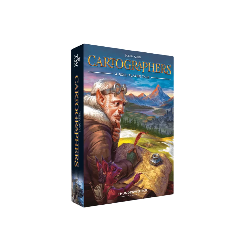 Cartographers roll-and-write board game retail box.