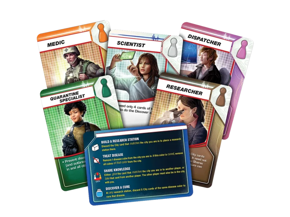 Pandemic base-game components.