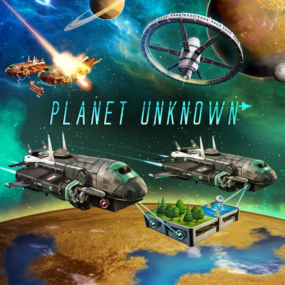 Planet Unknown polyomino board game retail box.