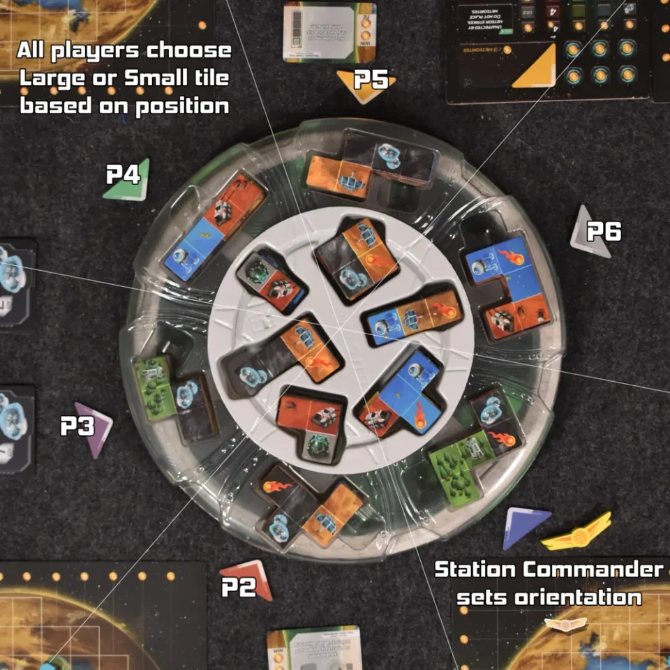 Planet Unknown rotating Lazy Susan tile-selection system.