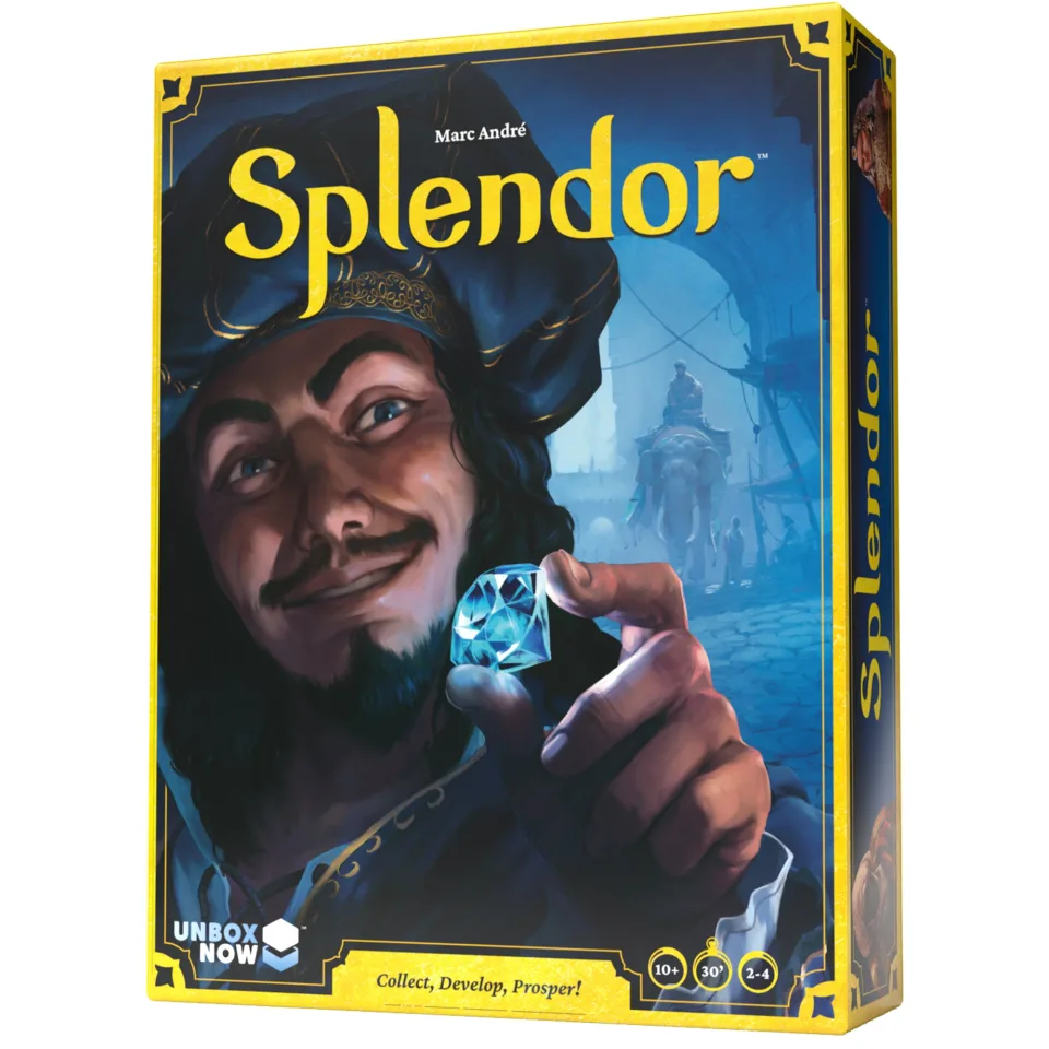 Splendor board game retail box.