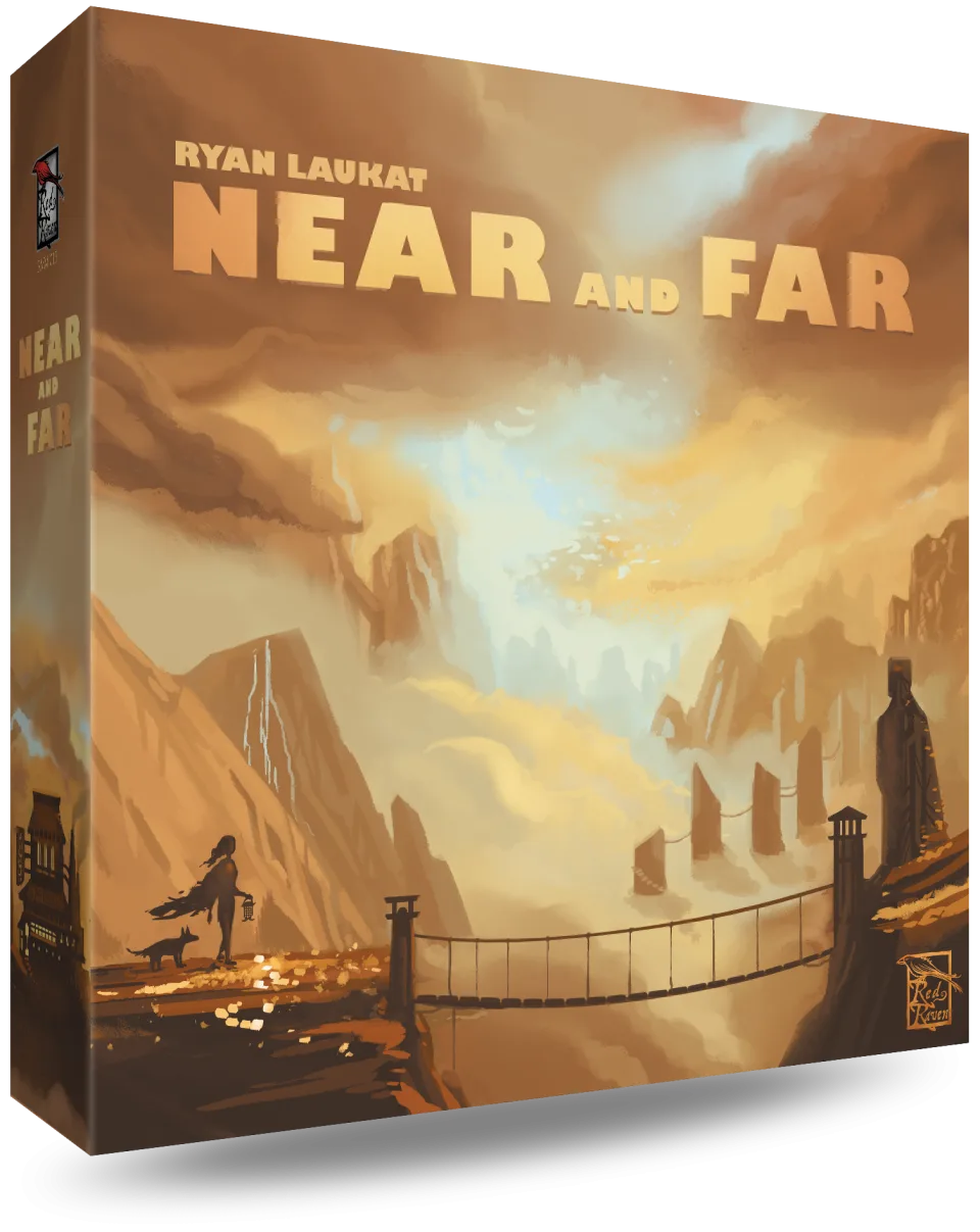 Near and Far adventure board game retail box.