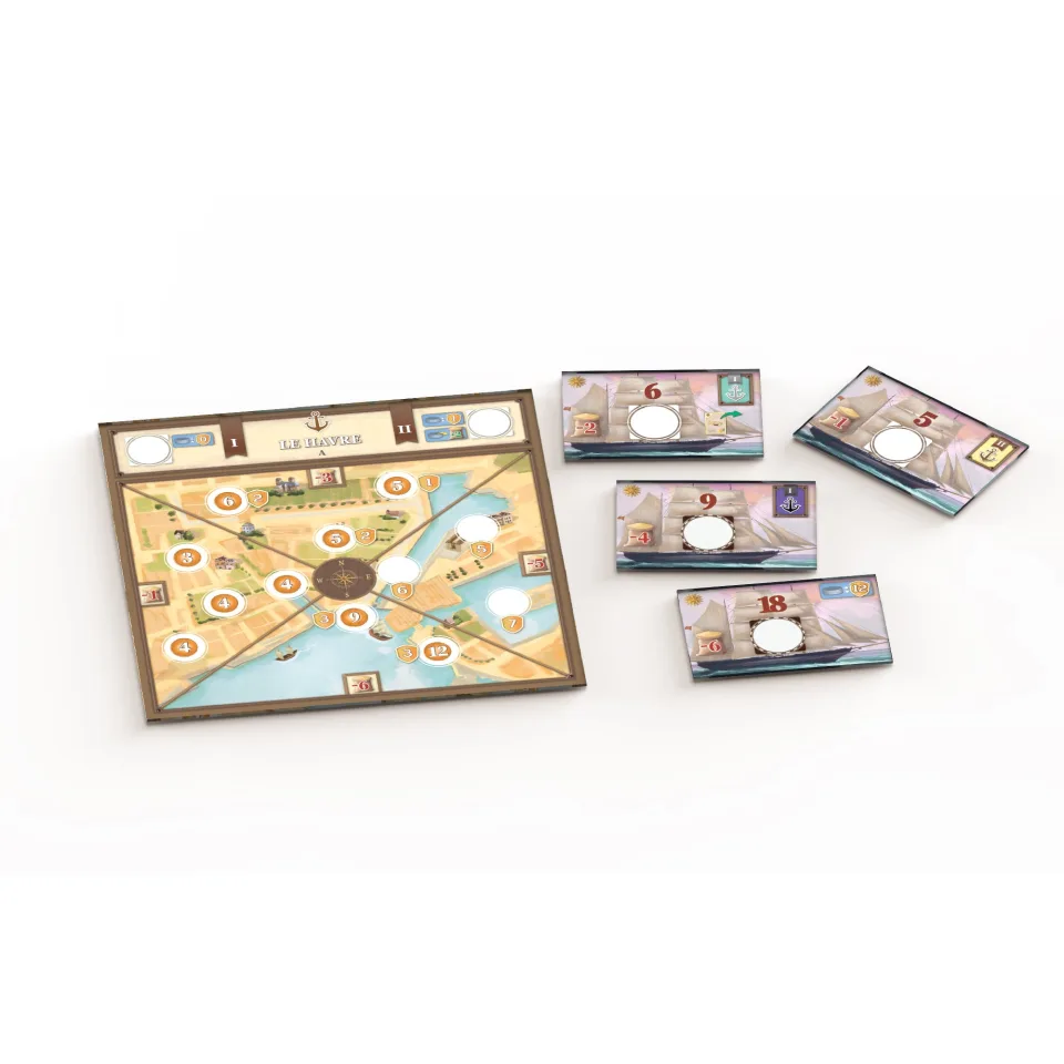 Great Western Trail Argentina player board and cattle cards.