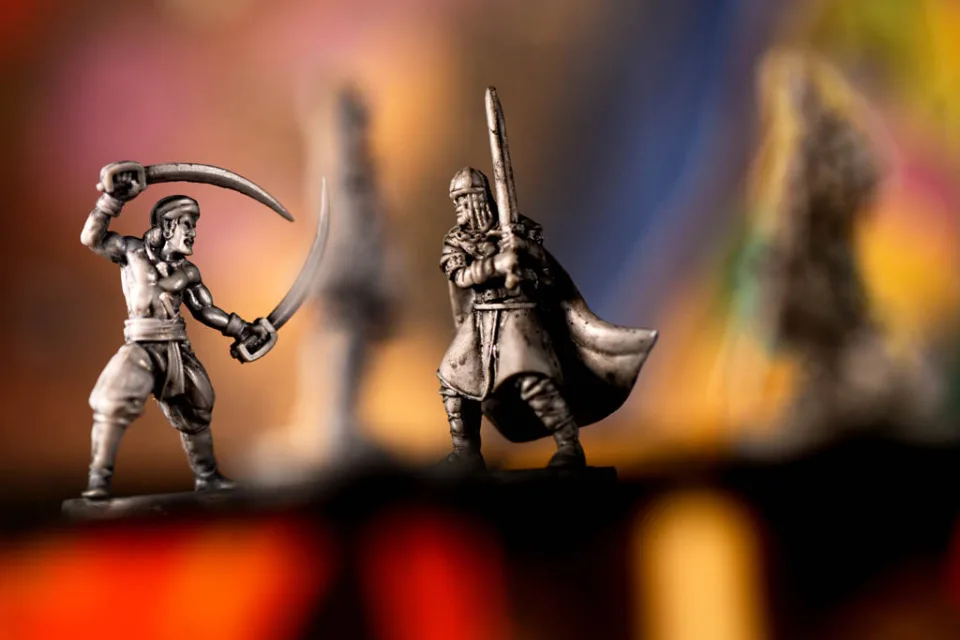 Close-up of Unmatched Battle of Legends tactical combat area.