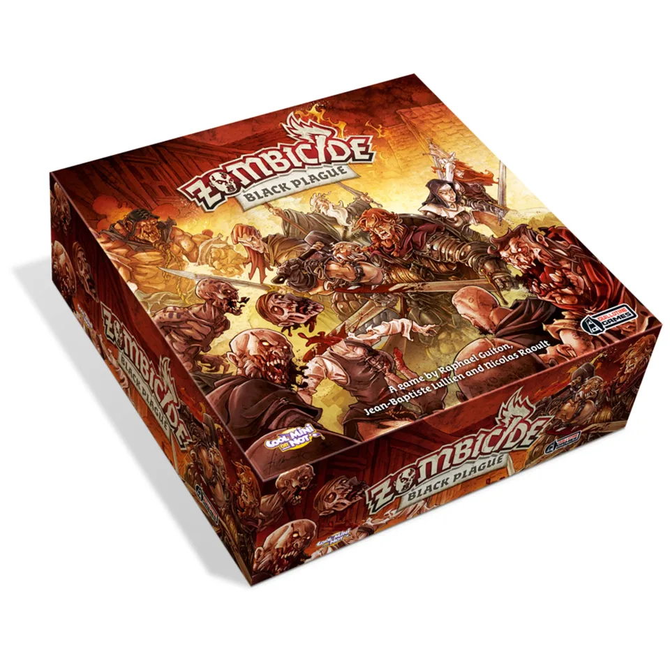 Zombicide Black Plague fantasy zombie board game retail box.