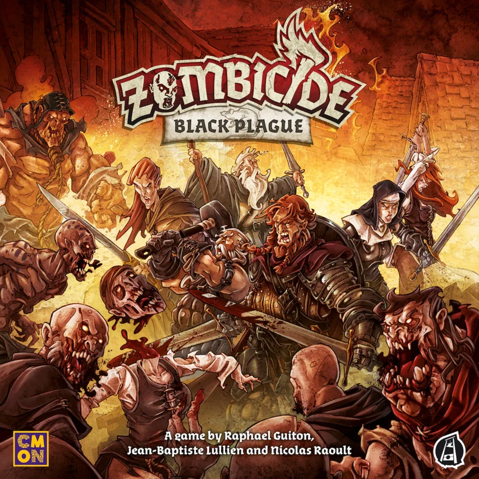 Back of Zombicide Black Plague board game box.
