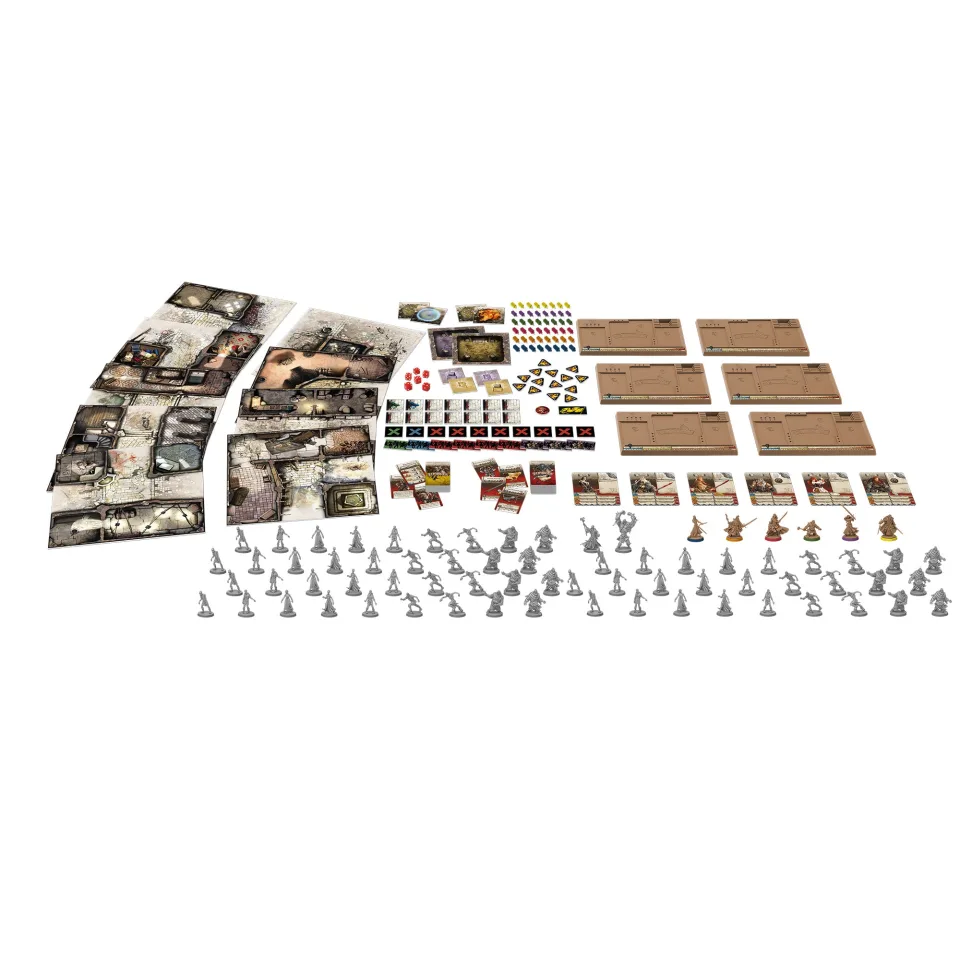 Zombicide Black Plague survivor and zombie miniatures.
