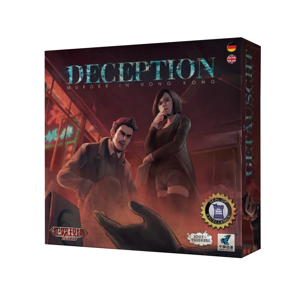 Deception Murder in Hong Kong deduction board game retail box.
