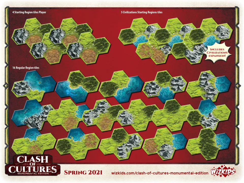 Clash of Cultures Monumental Edition modular land and sea map tiles