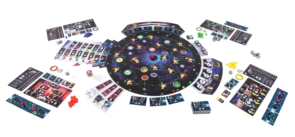 Pulsar 2849 boards, tiles, dice, and components