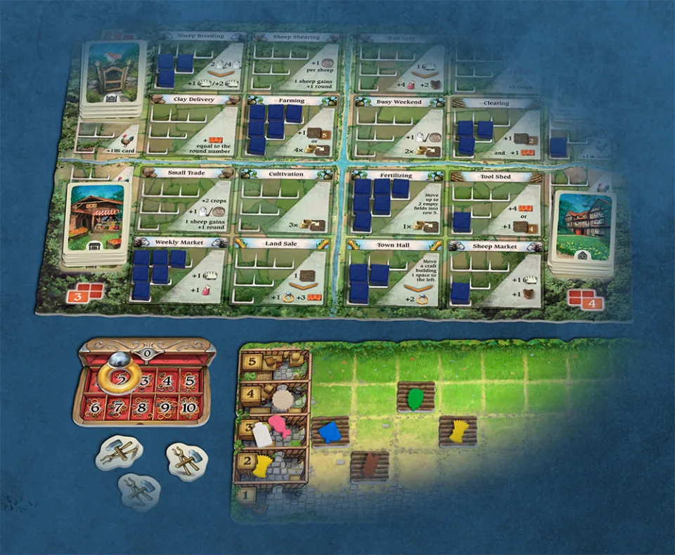 Hallertau game set up for play