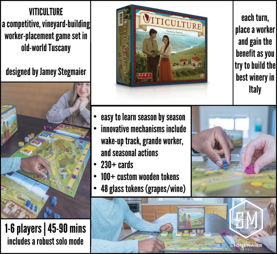 Viticulture Essential Edition game set up for play