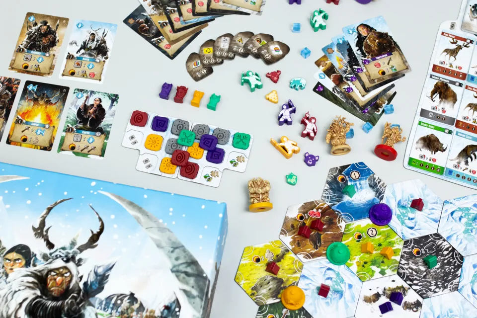 Endless Winter Paleoamericans game set up for play