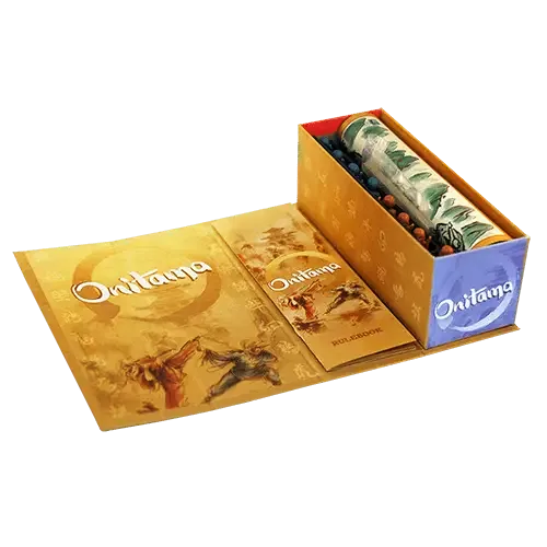 Onitama base-game components in the box
