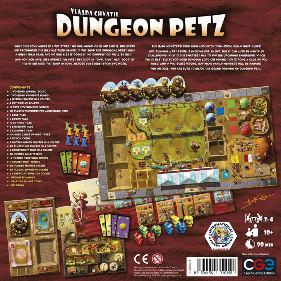 Back of the Dungeon Petz base-game box