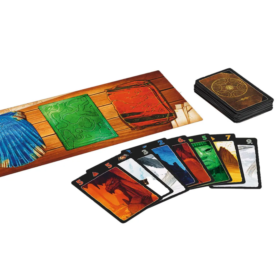 Lost Cities board and expedition card components