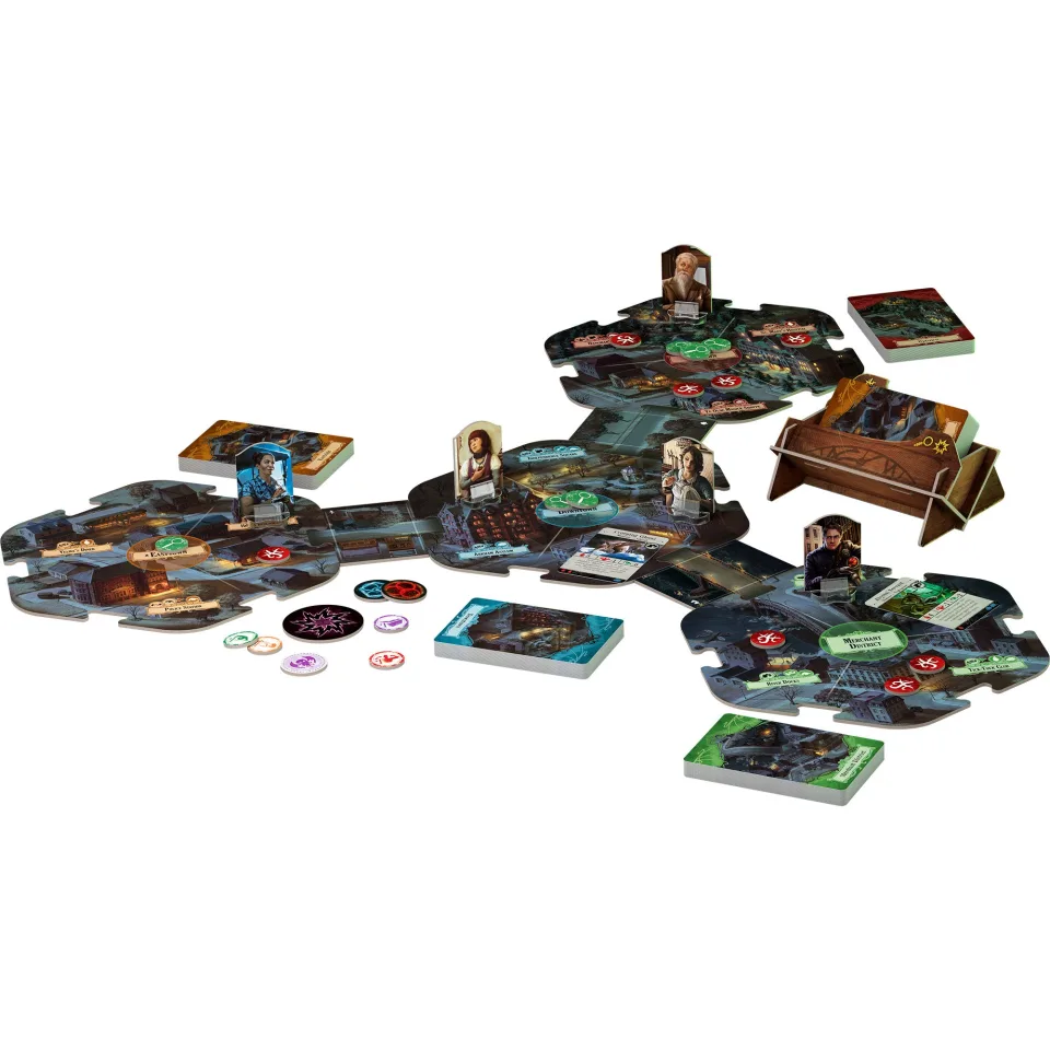 Arkham Horror Third Edition game layout in play