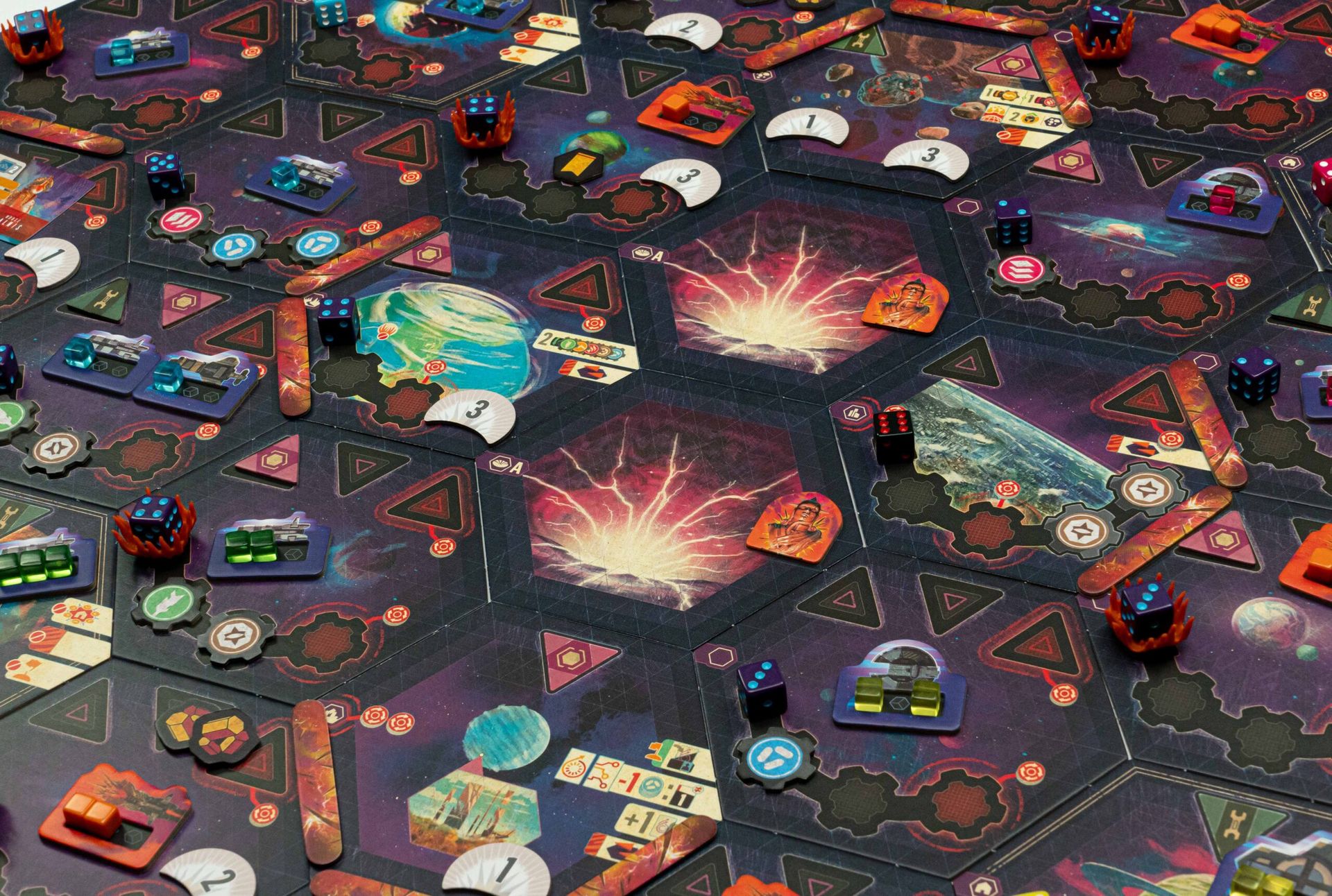 Voidfall galaxy map tiles and fleet components during play