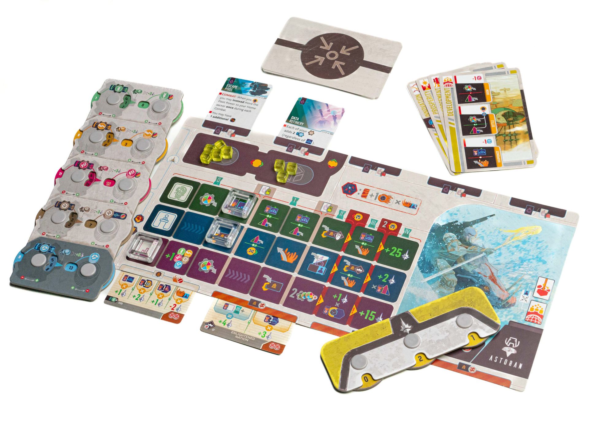 Voidfall player house board and action mat components