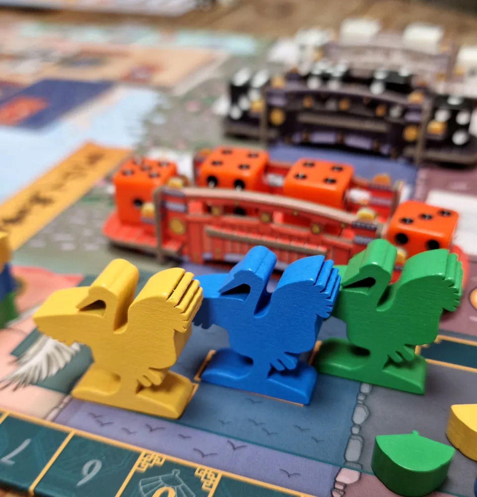 The White Castle player pieces and supply board