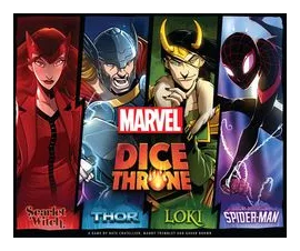Marvel Dice Throne: Scarlet Witch V. Thor V. Loki V. Spider-man box art